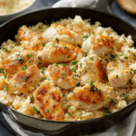 Chicken Scampi with Garlic Parmesan Rice