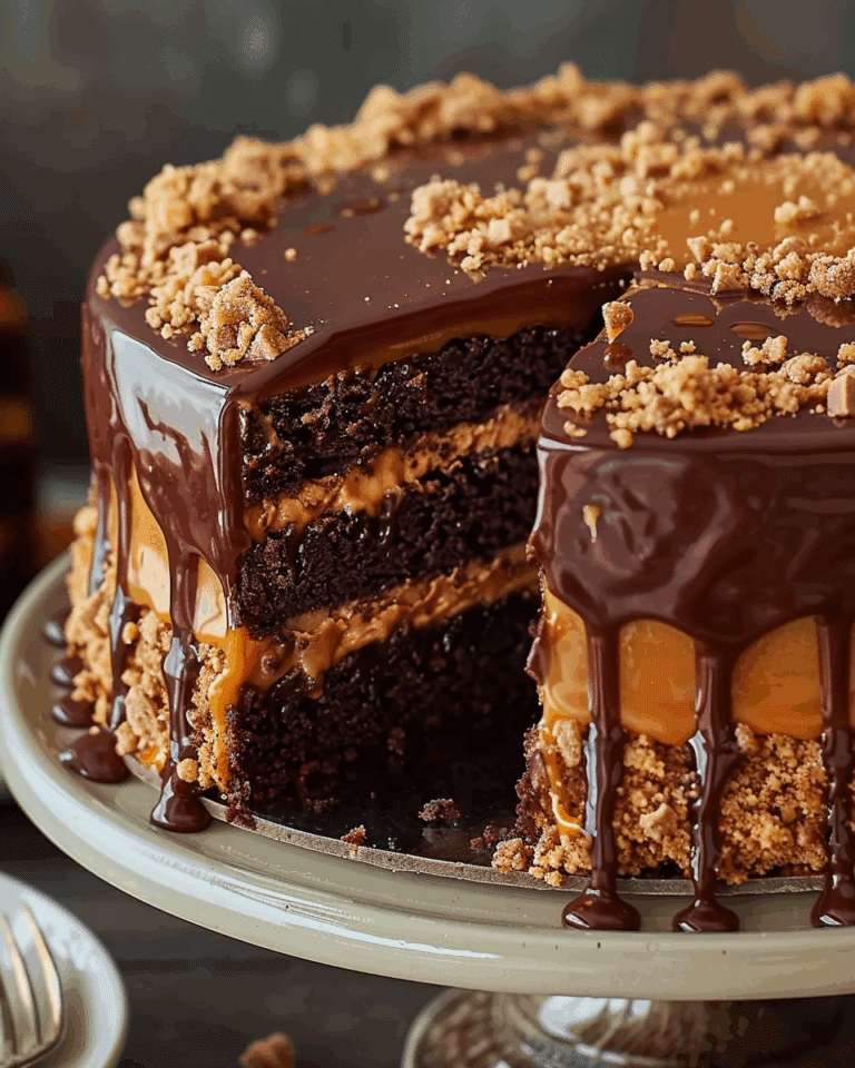 Chocolate Caramel Toffee Crunch Cake