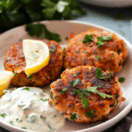 Easy Salmon Patties with Creamy Lemon-Garlic Sauce