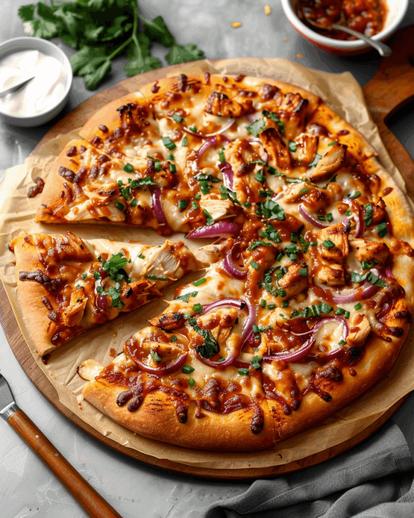 Homemade BBQ Chicken Pizza