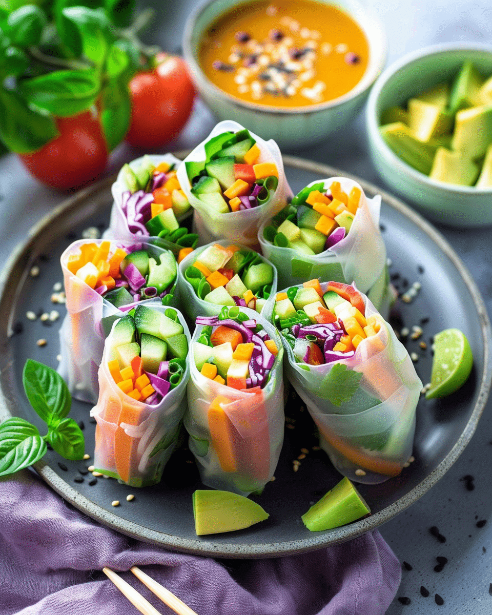 Rainbow Veggies Rice Paper Rolls