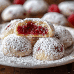 Raspberry Filled Almond Snowball Cookies Recipe