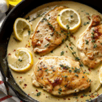 Skillet Chicken with Creamy Lemon Thyme Sauce