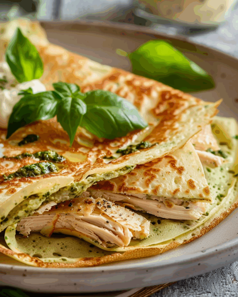 Chicken and Pesto Crepes