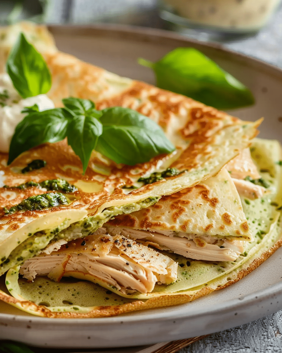 Chicken and Pesto Crepes