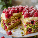 Heavenly Pistachio Raspberry Dream Cake