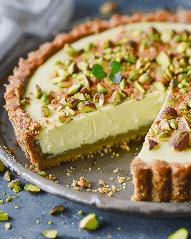 Vegan White Chocolate Pistachio Tart Recipe