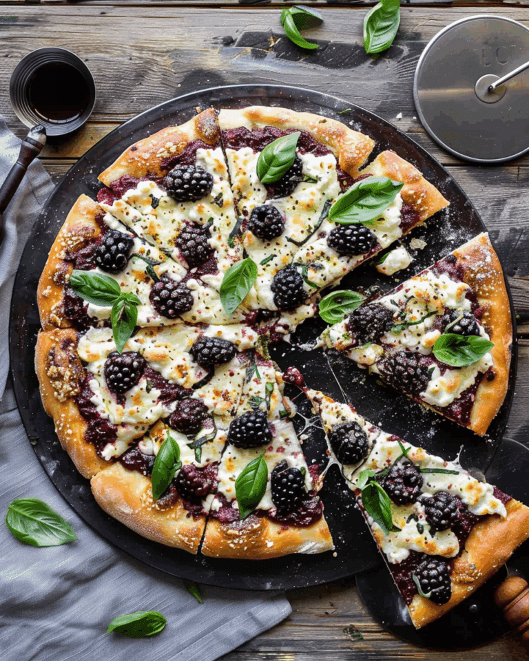 Blackberry Basil Ricotta Pizza