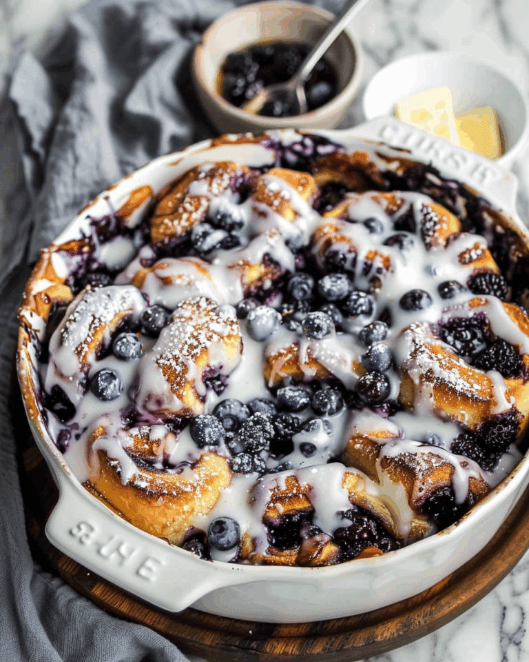 Blueberry Cinnamon Roll Casserole