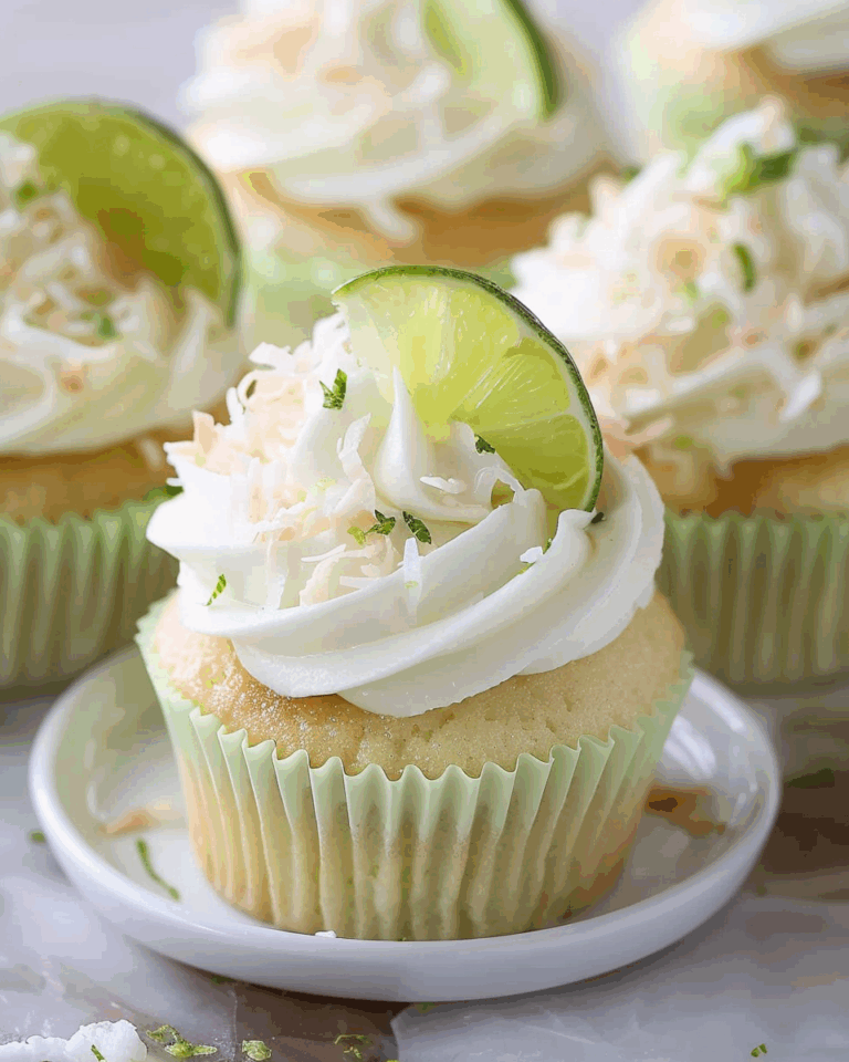 Coconut Cupcakes with Lime Buttercream Frosting