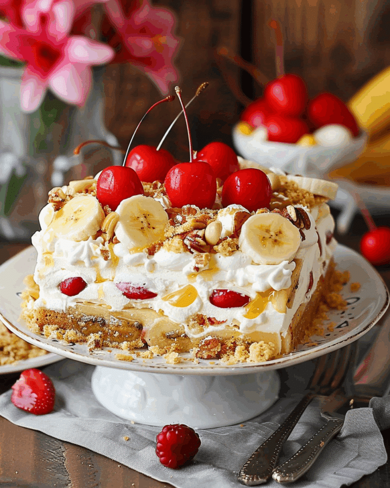 No‑Bake Banana Date Split Cake