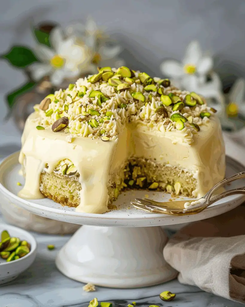 Vegan Pistachio Tres Leches (3 Milk Cake)