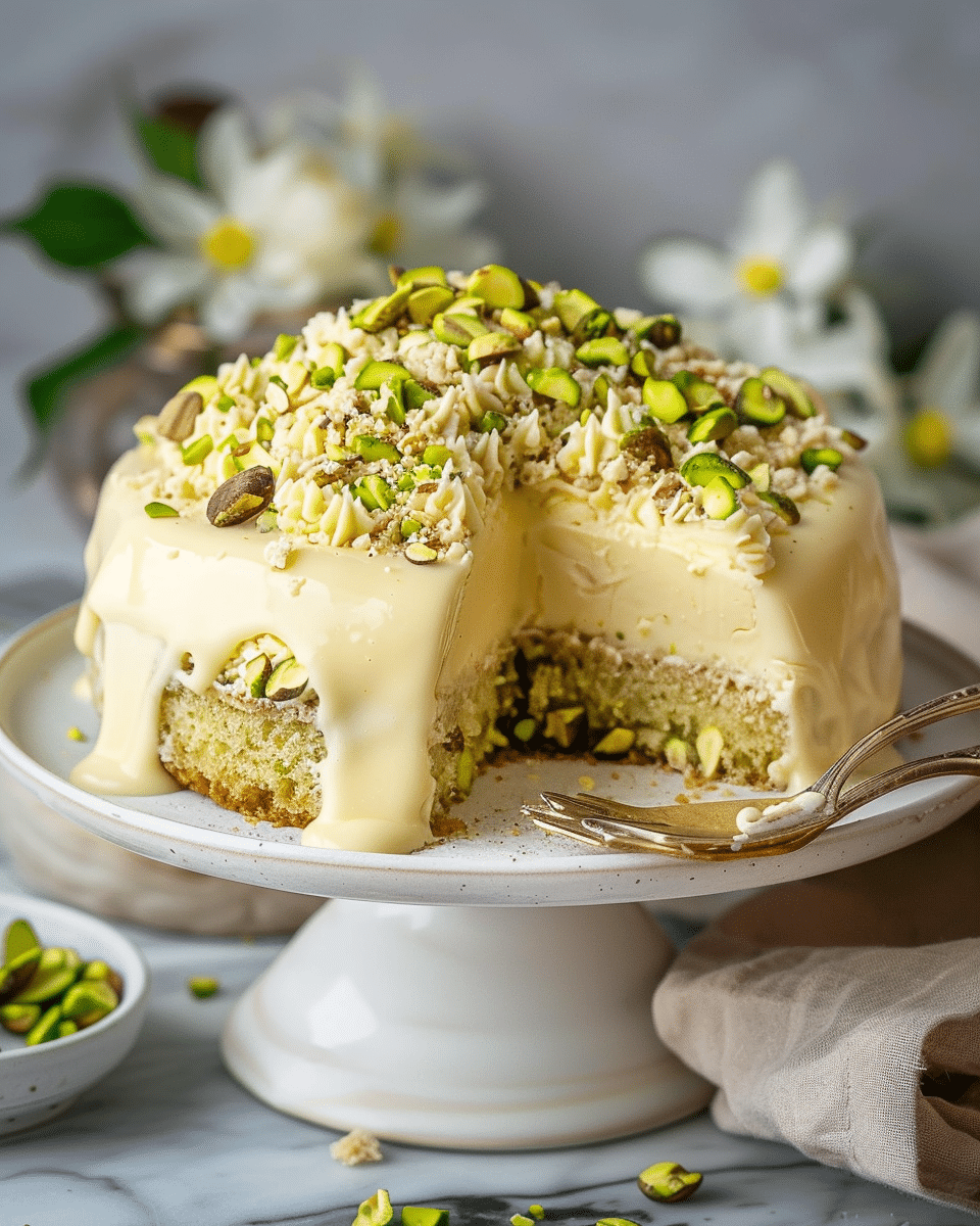 Vegan Pistachio Tres Leches (3 Milk Cake)