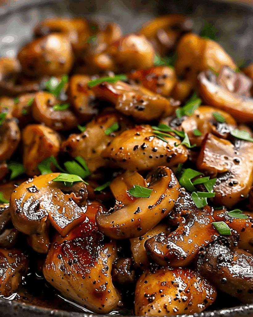 Pepper Chicken with Mushrooms