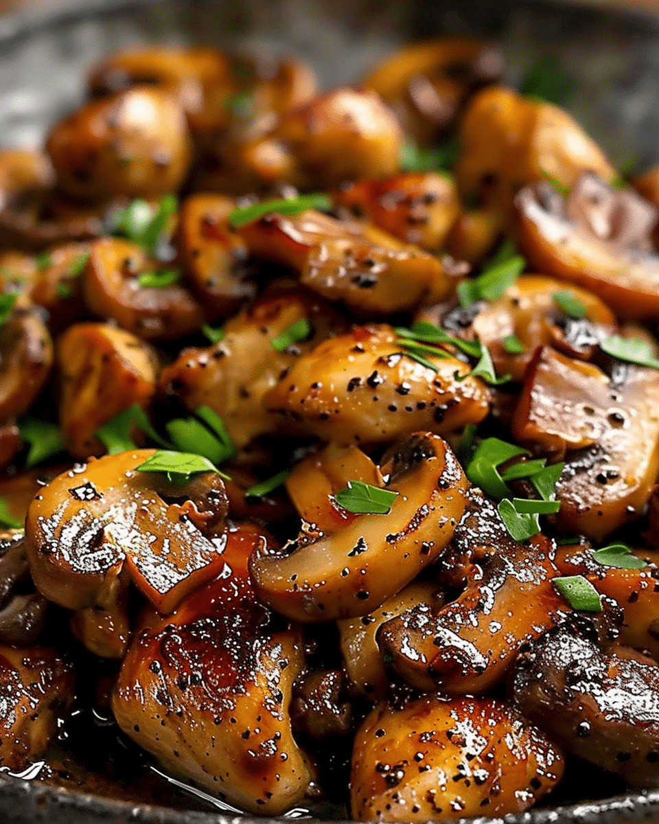 Pepper Chicken with Mushrooms