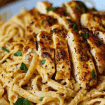 Spicy Cajun Chicken Linguine in Creamy Garlic Parmesan Sauce