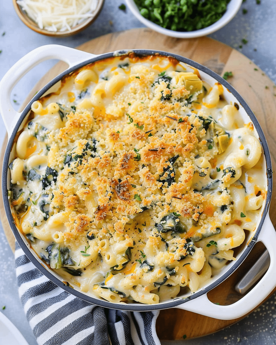 Spinach Artichoke Mac and Cheese