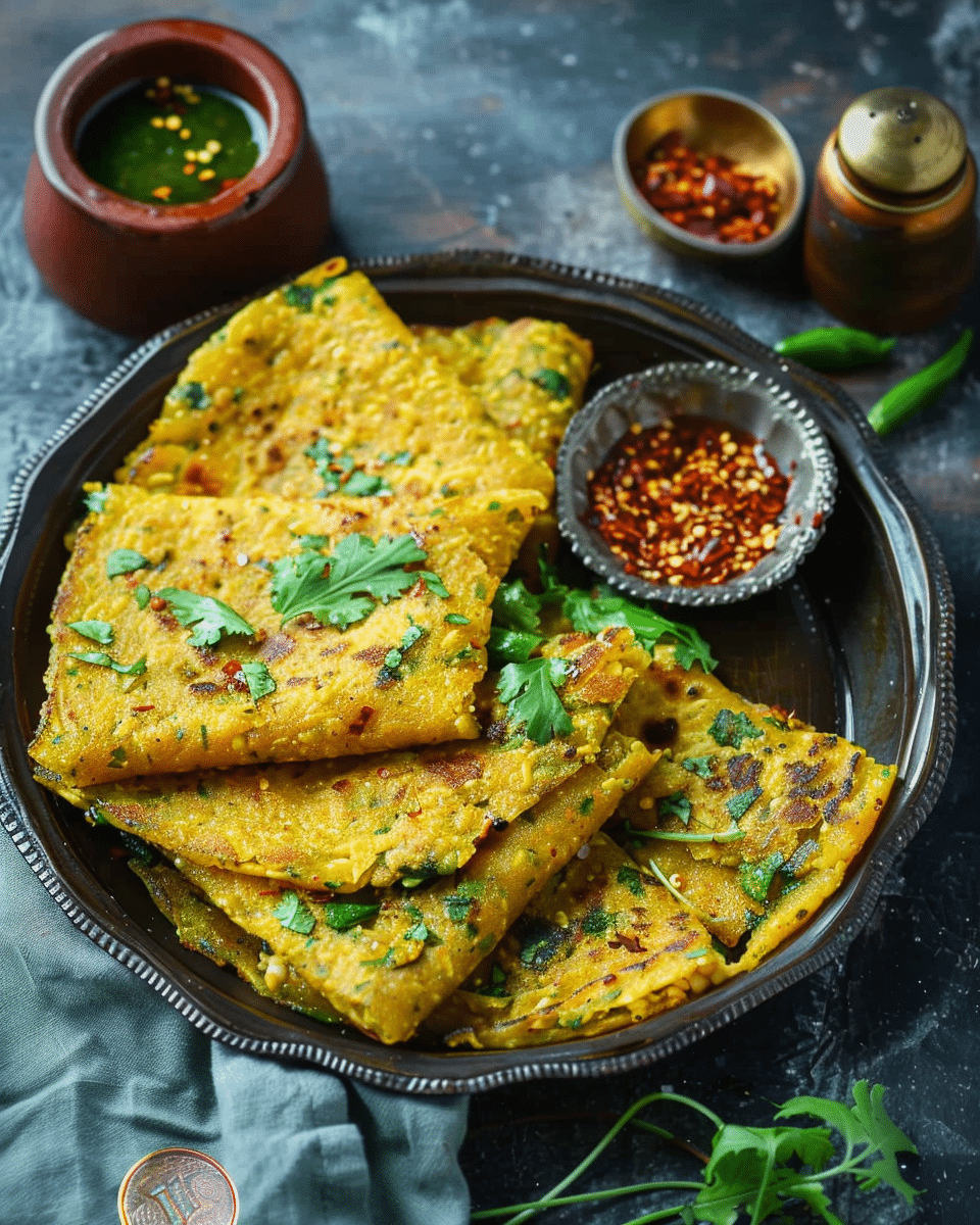 Lentil & Spinach Crepes (Moong Dal Palak Chilla)