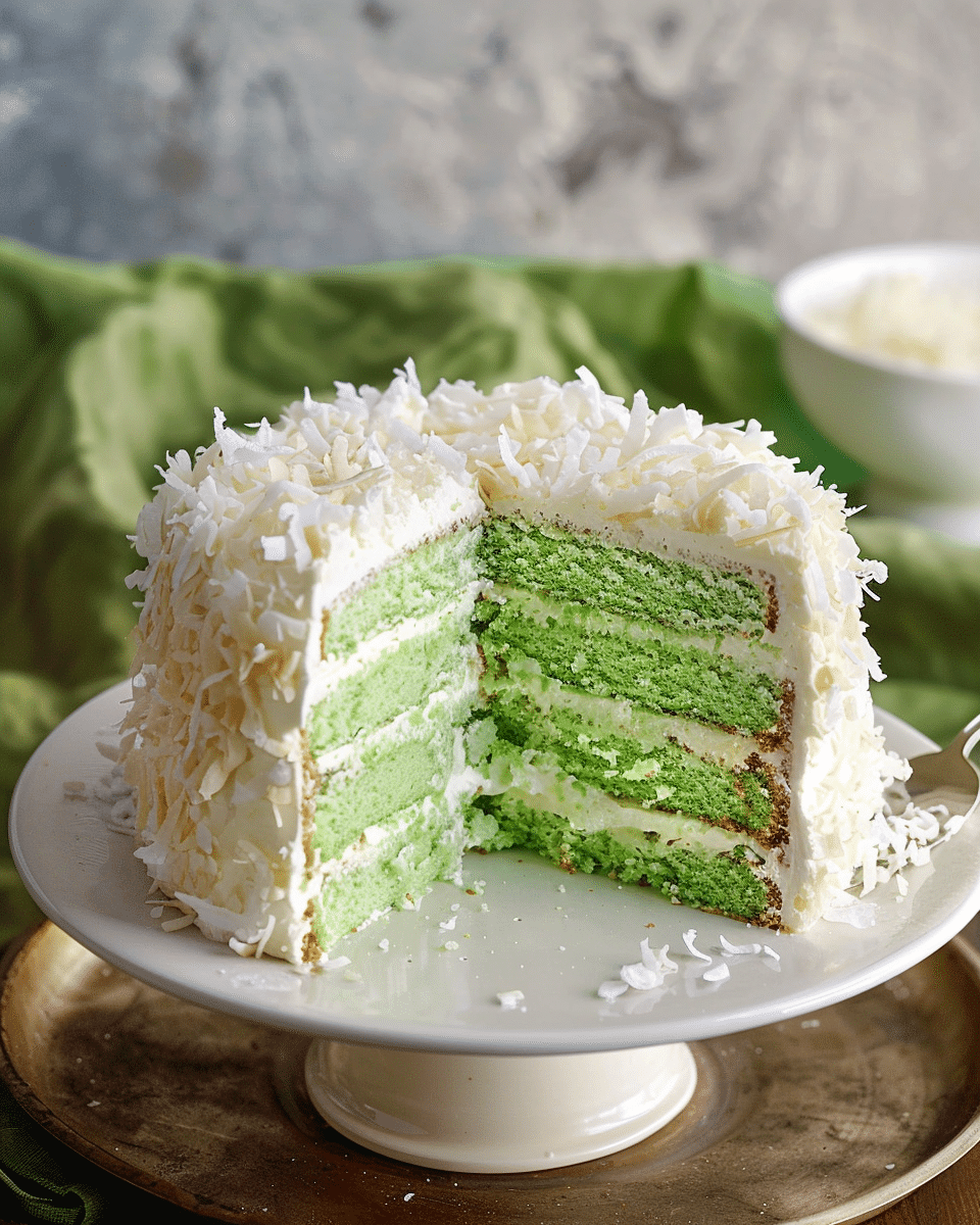 Pandan Coconut Cake