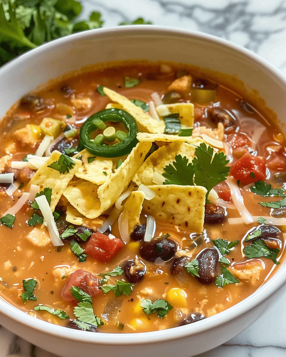 Vegetarian Tortilla Soup Recipe (Slow Cooker)