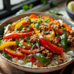 Ground Turkey and Peppers Stir‑Fry