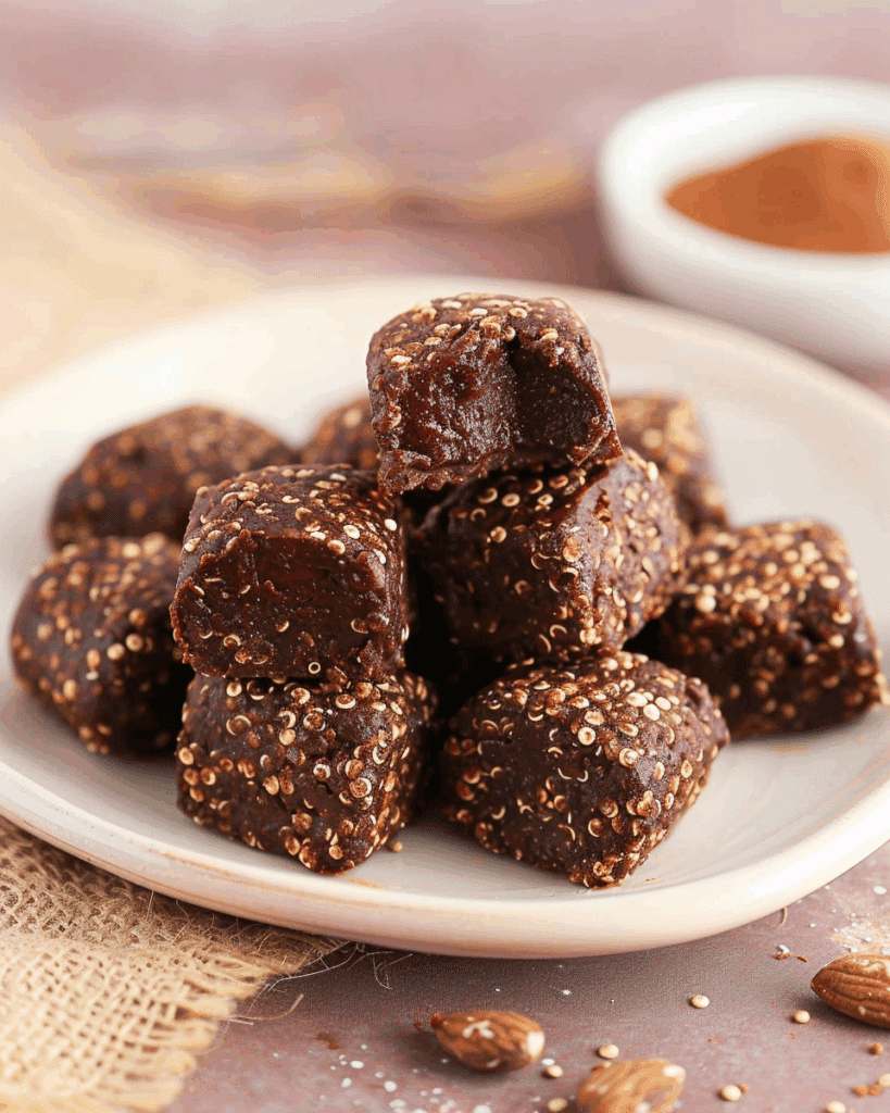 Chocolate Peanut Butter Quinoa Crunch Bites