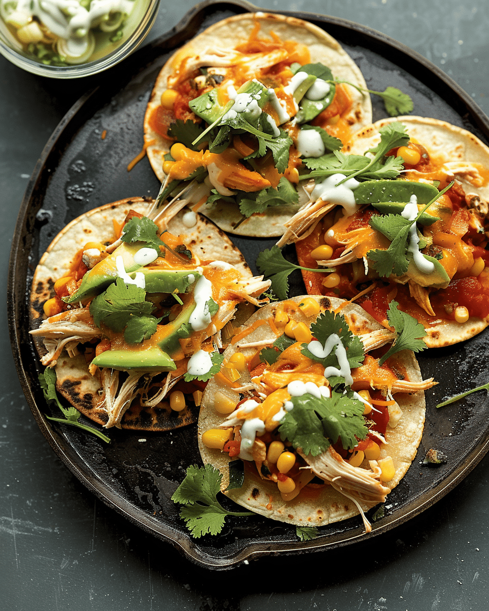 Crispy Chicken, Corn & Black Bean Tortilla Melts
