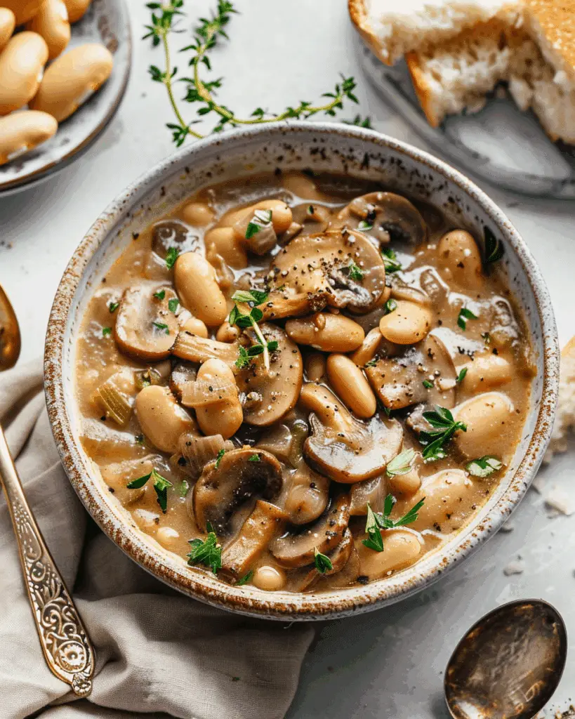 Cozy White Bean Mushroom Stew (Vegan)
