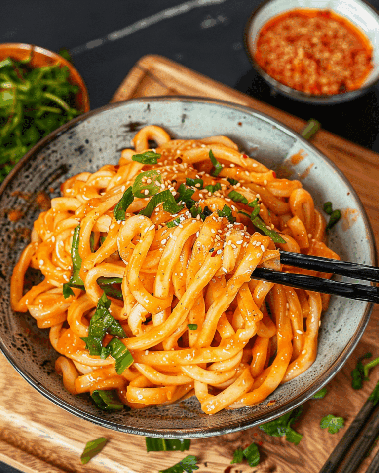 Creamy Gochujang Udon Noodles