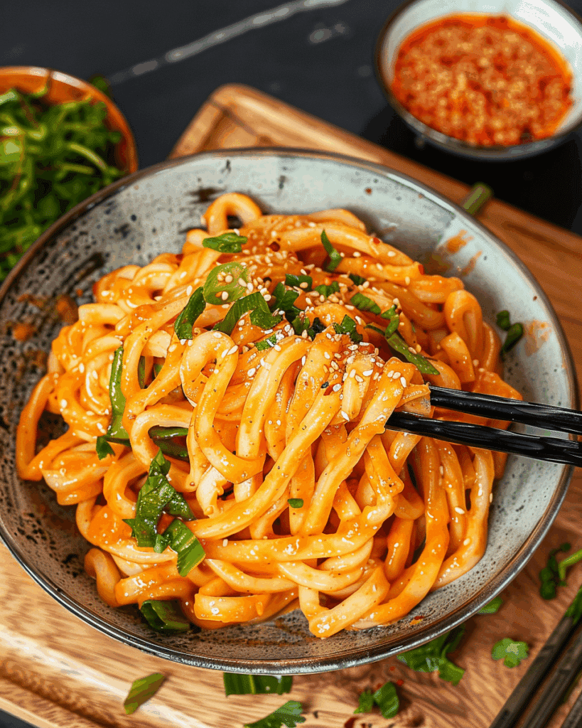 Creamy Gochujang Udon Noodles
