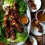 Coconut Chicken Skewers with Peanut Sauce and Coconut Cream Glaze Recipe