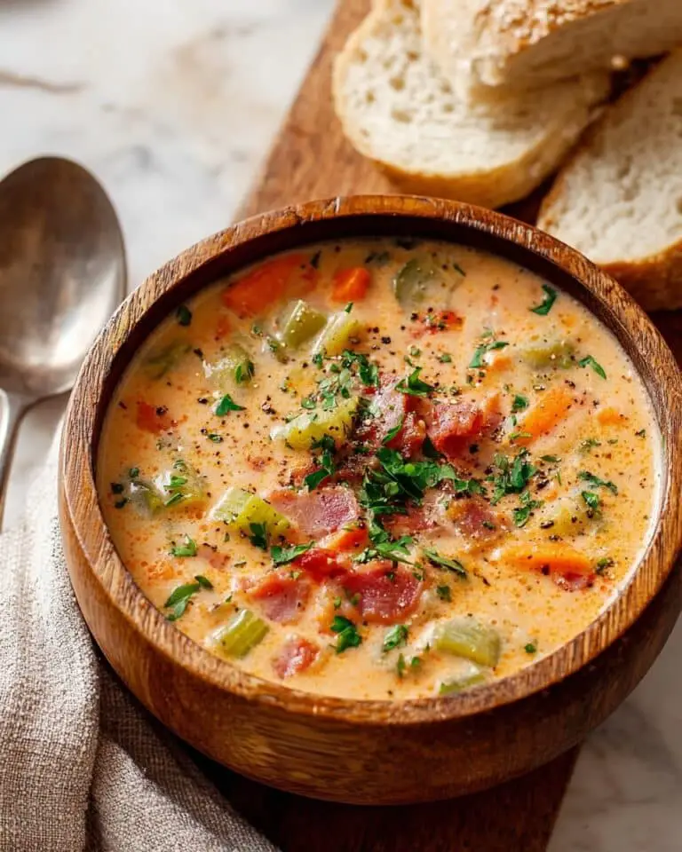 Creamy Vegetable Soup with Potatoes, Broccoli, Corn, and Cheddar Recipe