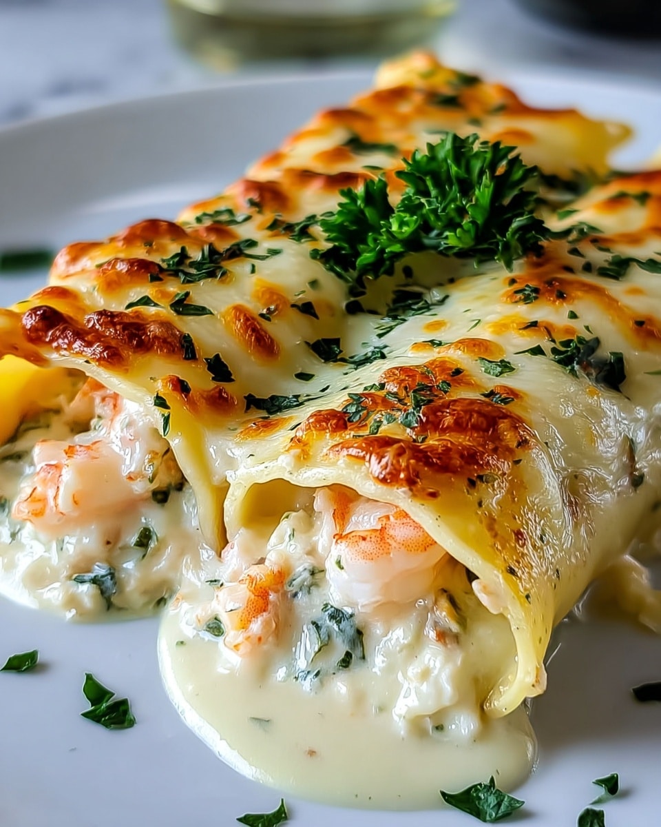 Crab Alfredo Lasagna Roll-Ups Recipe