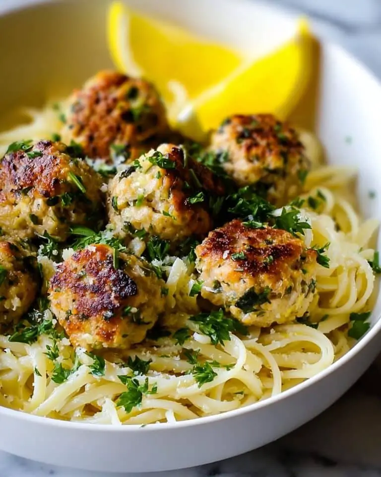 Lemon Herb Chicken Meatballs with Flavorful Orzo Recipe