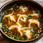 Potsticker Soup with Red Curry, Coconut Milk, and Vegetables Recipe