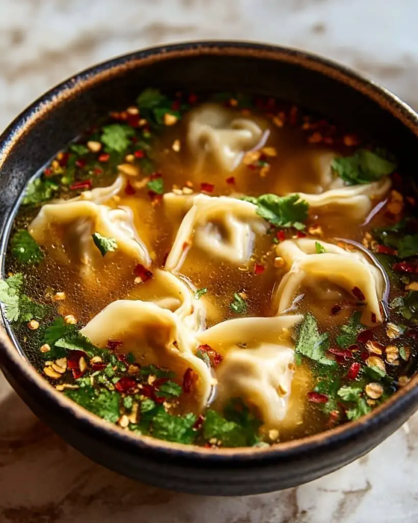 Potsticker Soup with Red Curry, Coconut Milk, and Vegetables Recipe