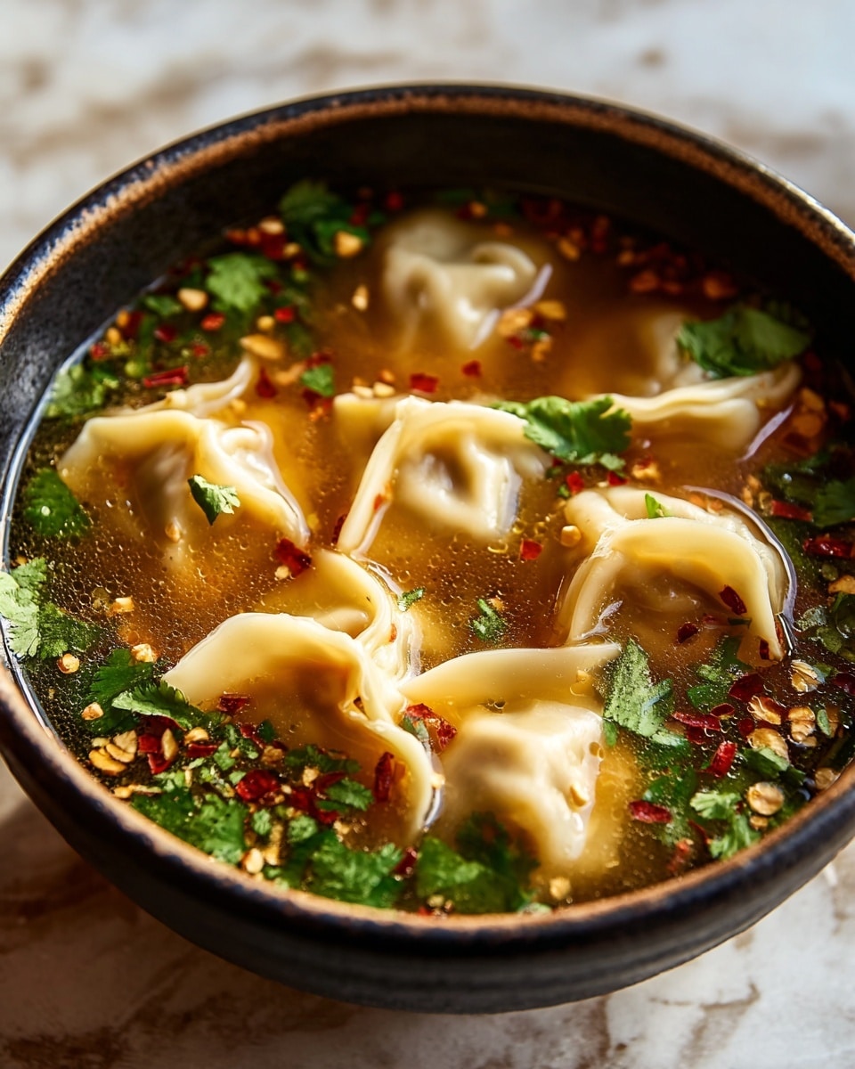 Potsticker Soup with Red Curry, Coconut Milk, and Vegetables Recipe