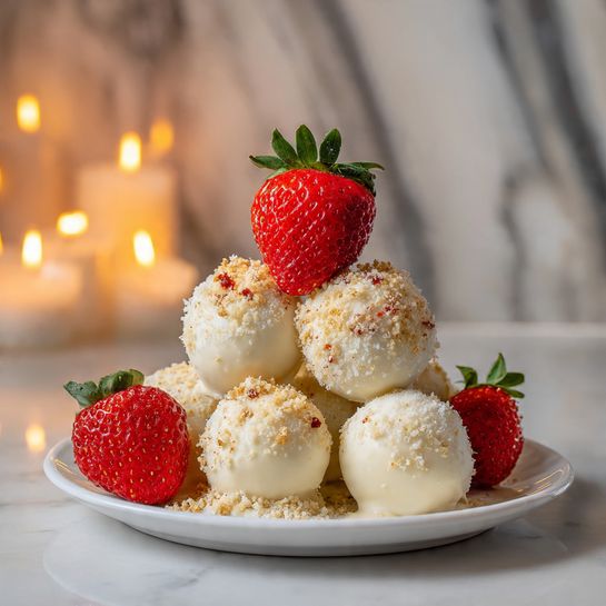 White Chocolate Strawberry Coconut Truffles Recipe