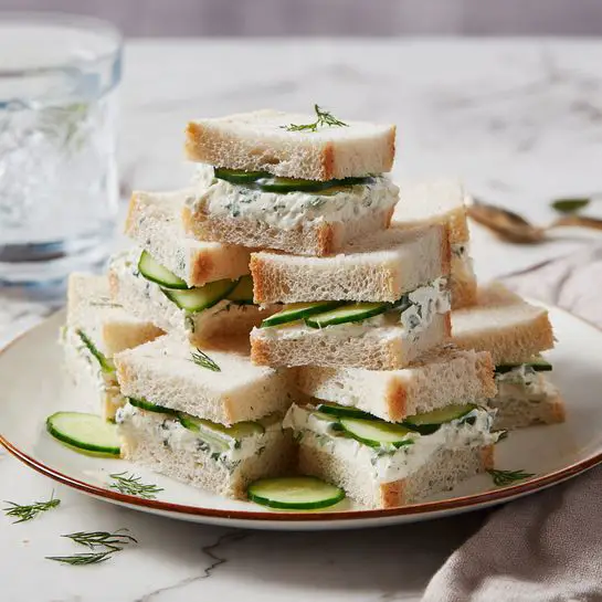 Cucumber Sandwiches with Herbed Cream Cheese Recipe