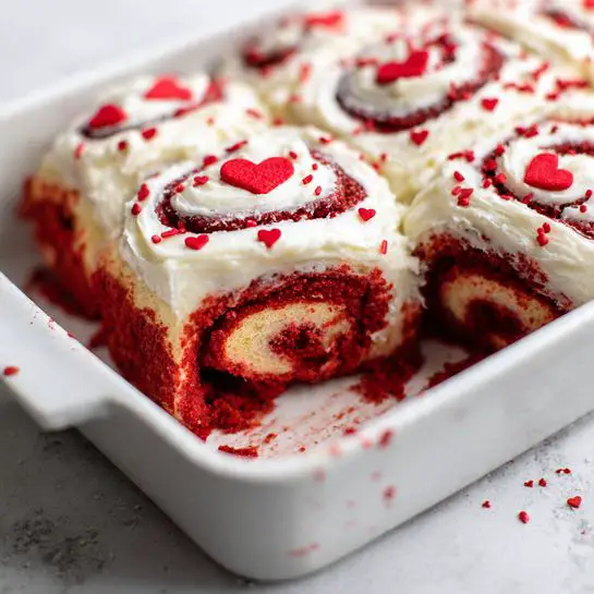 Red Velvet Cinnamon Rolls with Cream Cheese Icing Recipe