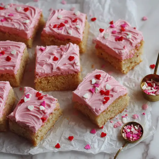 Frosted Valentine’s Strawberry Cookie Bars Recipe