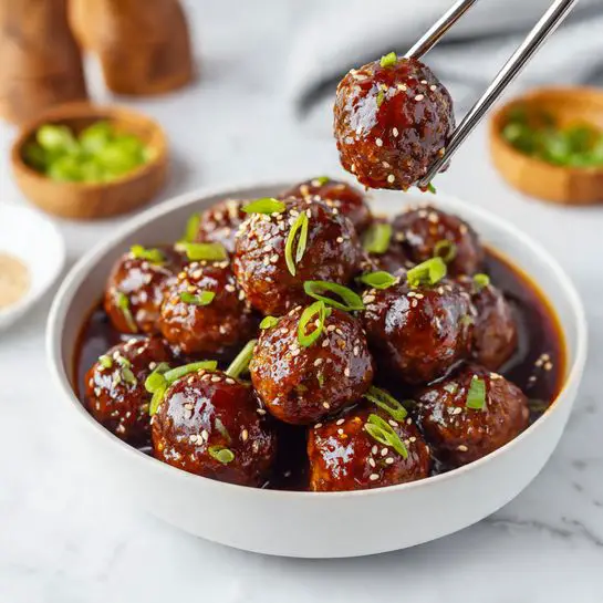 Korean BBQ Glazed Meatballs with Spicy Mayo Dip Recipe