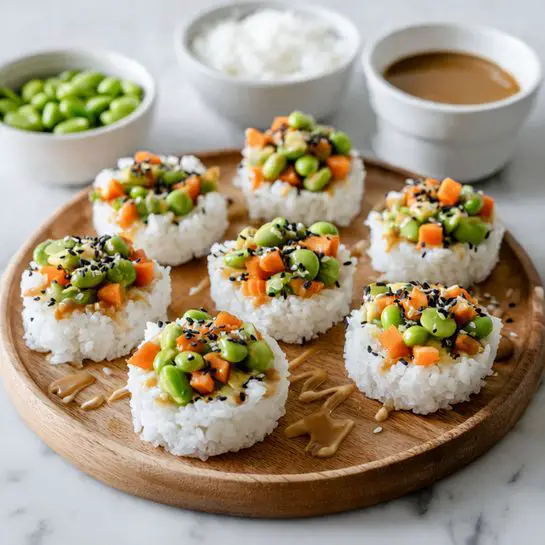 Edamame and Vegetable Sushi Cups Recipe