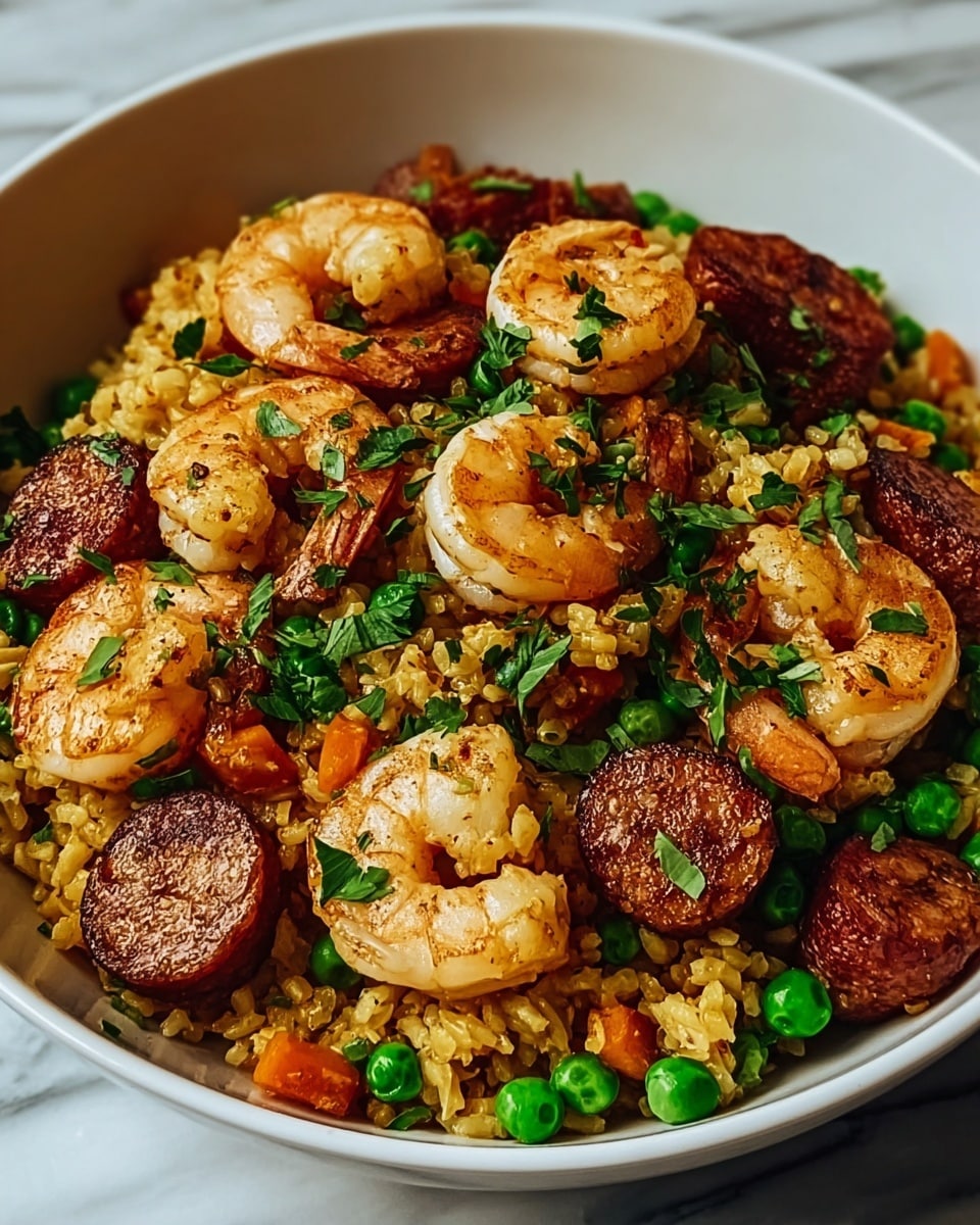Sausage, Shrimp, and Rice Skillet Recipe
