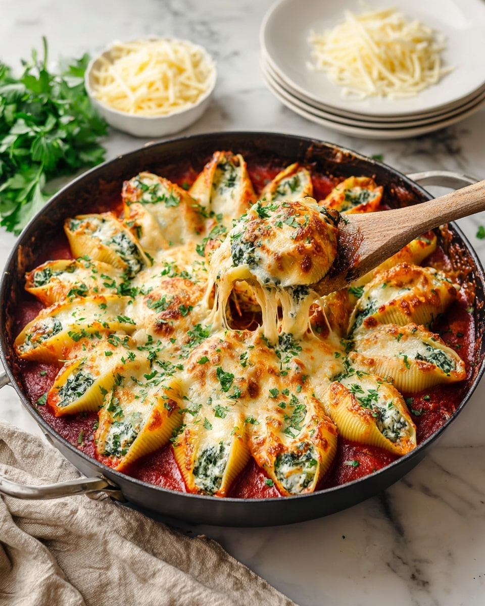 Creamy Spinach and Ricotta Stuffed Shells with Marinara Recipe