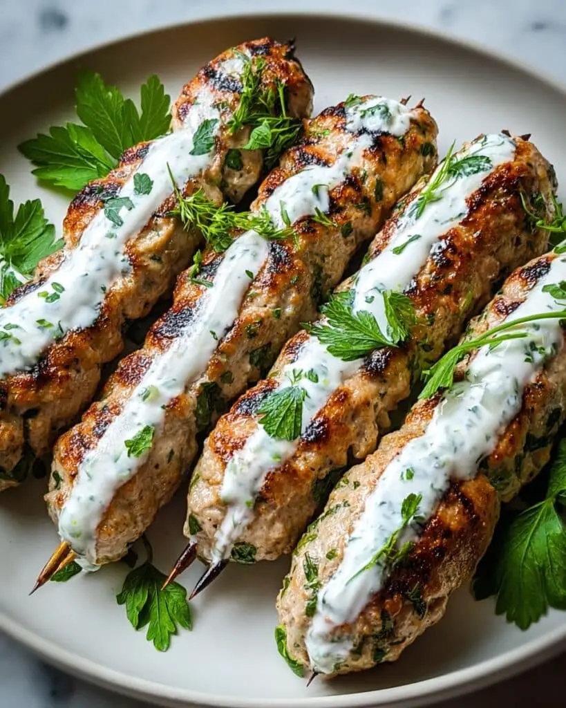 Grilled Chicken Kofta with Garlic Yogurt Sauce Recipe