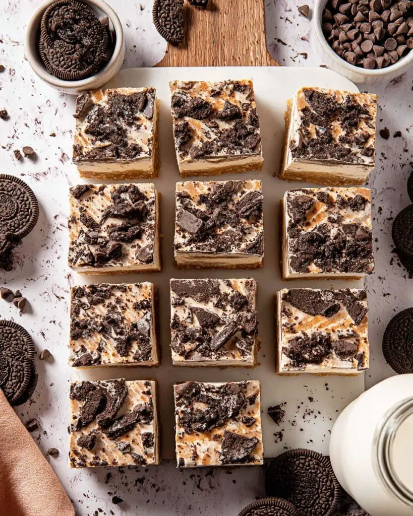 Chocolate Chip Cookie Oreo Cheesecake Bars Recipe