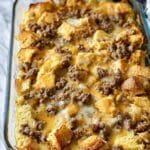 Croissant Breakfast Casserole with Savory Sausage and Cheddar Recipe