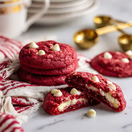Stuffed Red Velvet Cookies with Cheesecake Filling Recipe