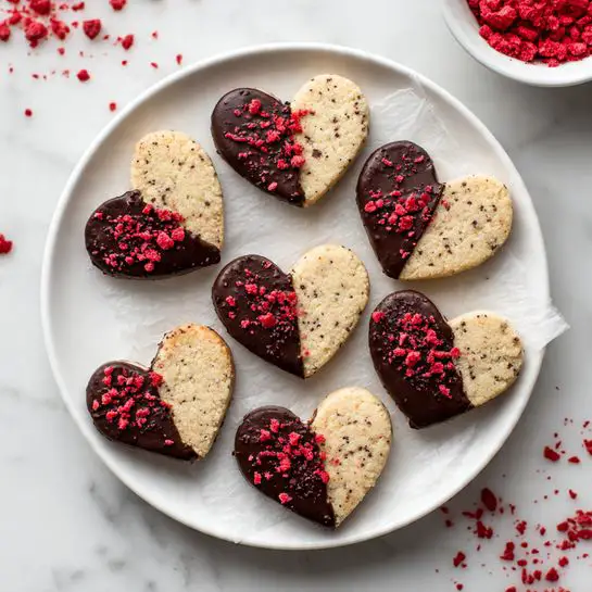 Strawberry Shortbread Cookies with Chocolate Dip Recipe